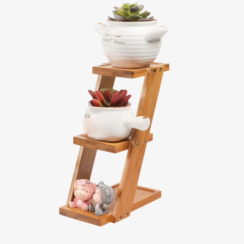 Soporte de madera multicapa para macetas interior y exterior