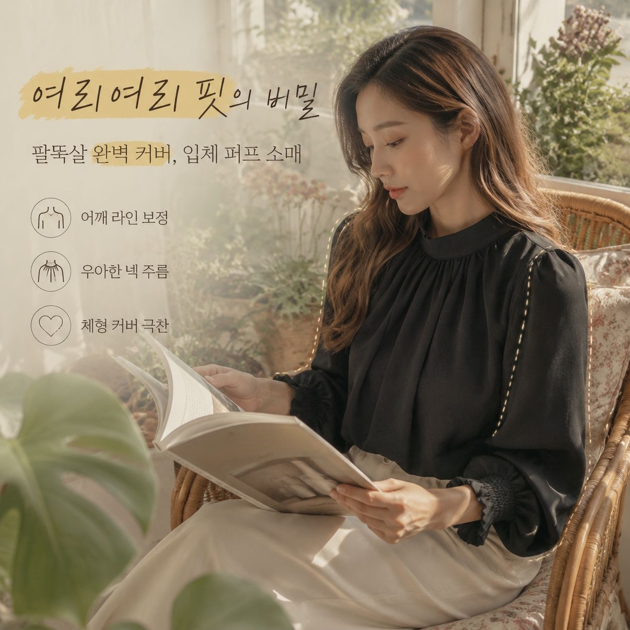 신상 쾌속 건조 하이넥 퍼프 소매 쉬폰 블라우스