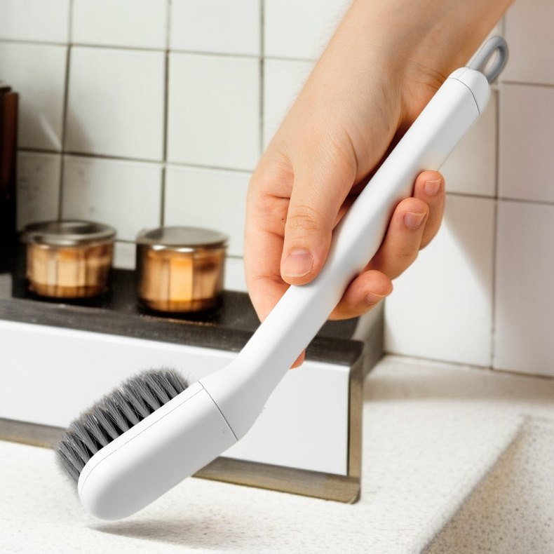 فرشاة أحذية بمقبض طويل وشعيرات ناعمة قابلة للدوران