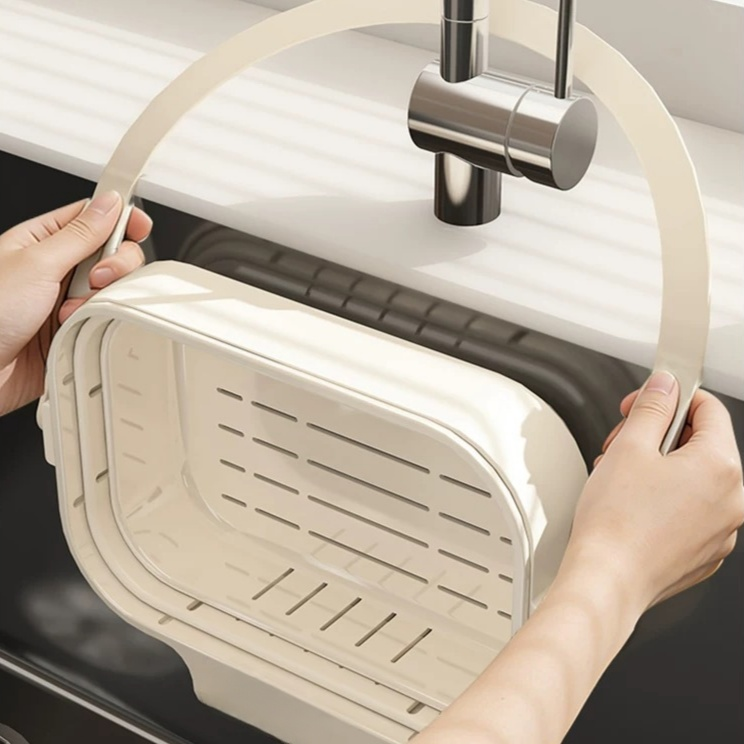 可掛式摺疊伸縮瀝水籃