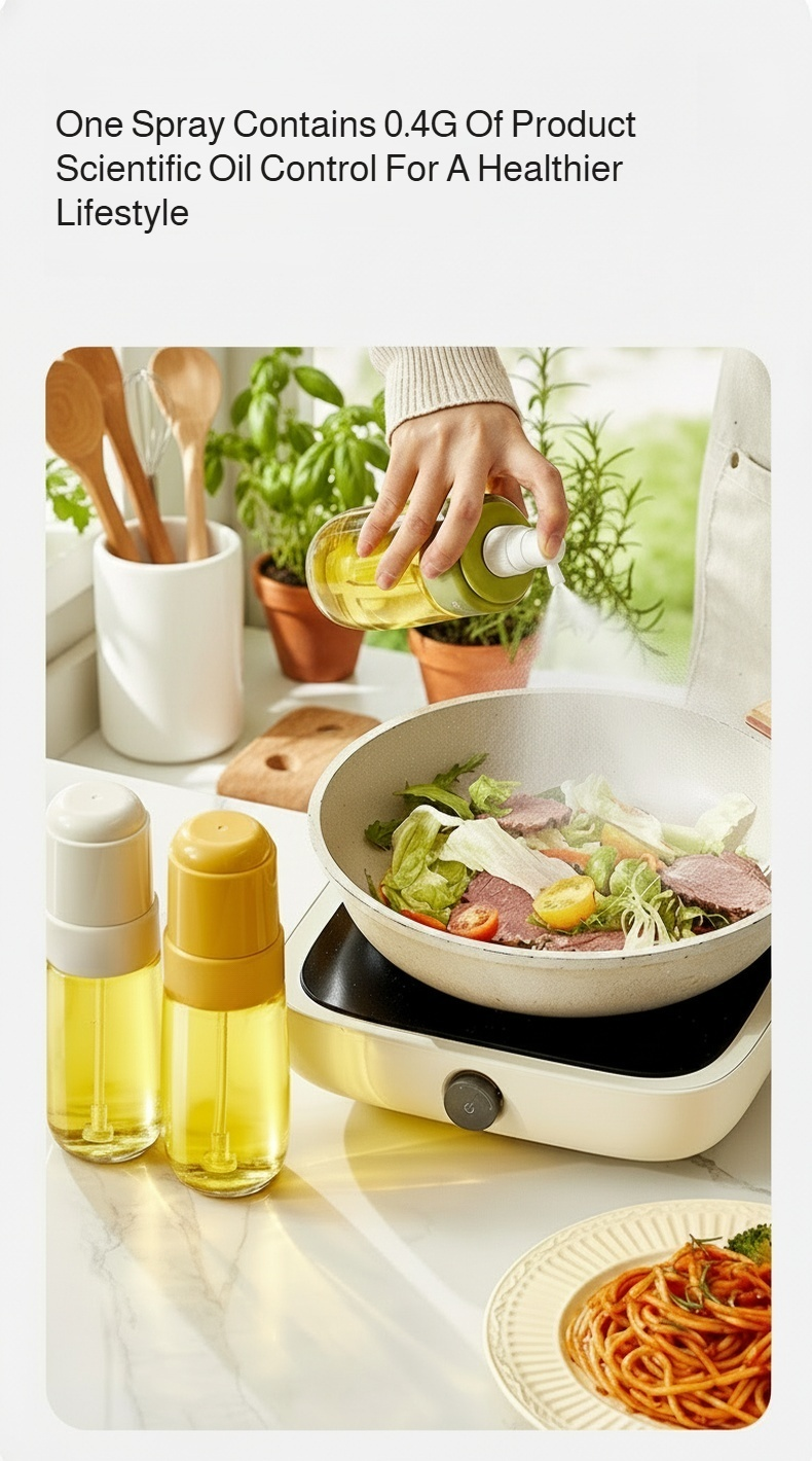 Easy-pour oil dispenser bottle for kitchen