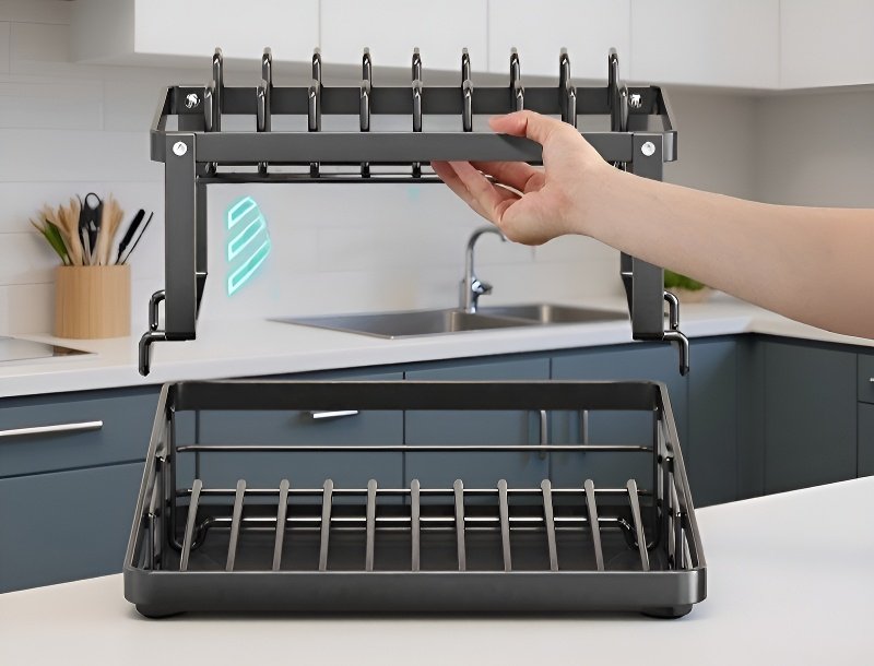 省スペース設計の炭素鋼キッチンラック