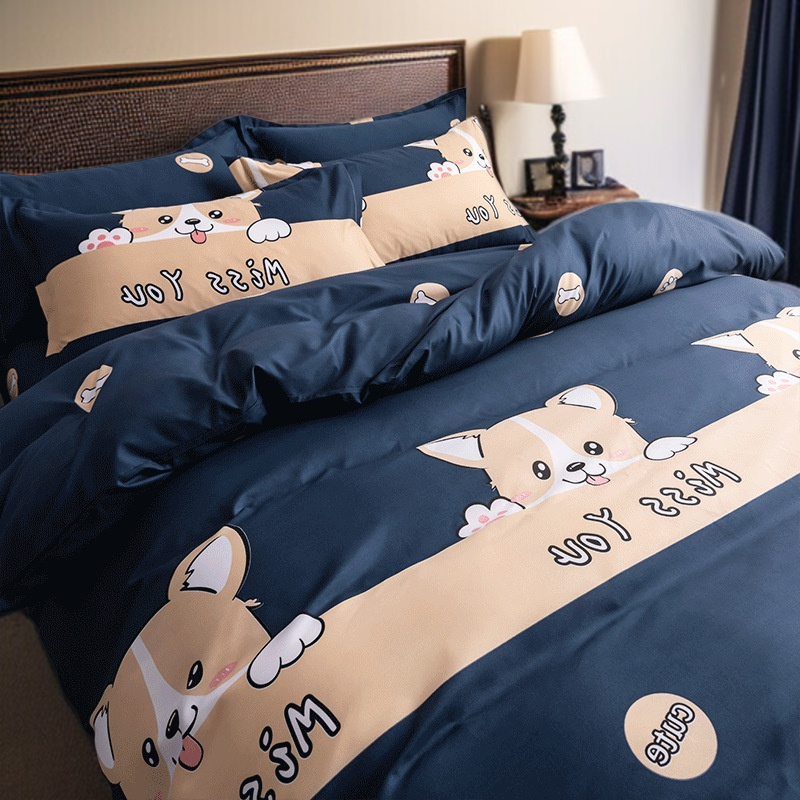 Autumn Quilt Cover Single Piece Three Piece Set Four Piece Set Student Dormitory Bedding