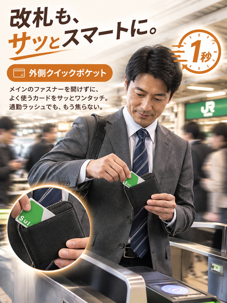 【姫路レザー】開運超軽量風琴マチ財布