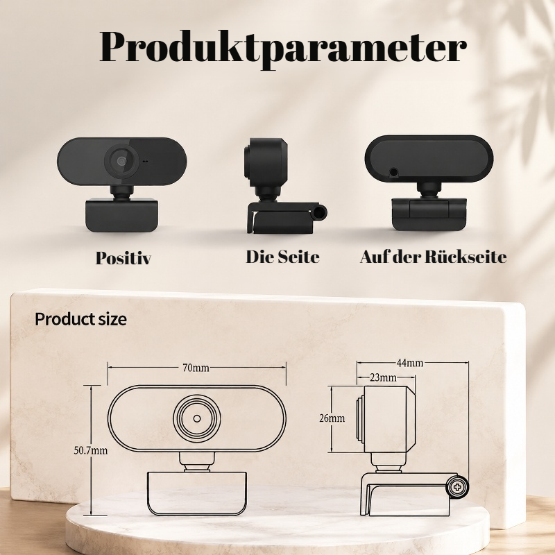 HD USB-Kamera für Laptops, geeignet für Live-Streaming und Online-Kurse