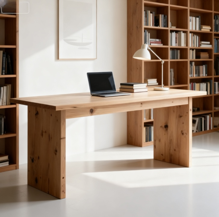 Mesa multifuncional de nogal negro: comedor, oficina y escritorio