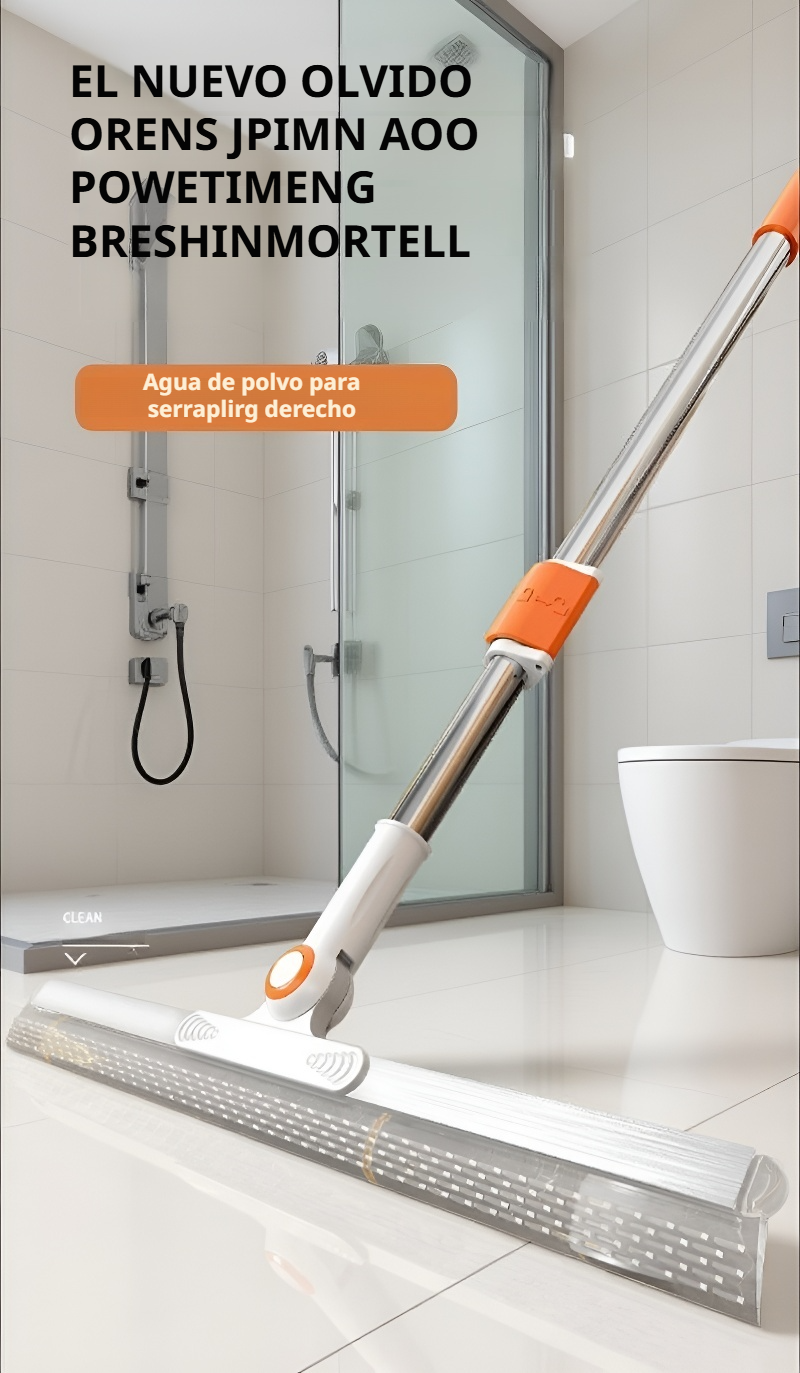 Escoba doble cara con puntos para limpiar agua en uso