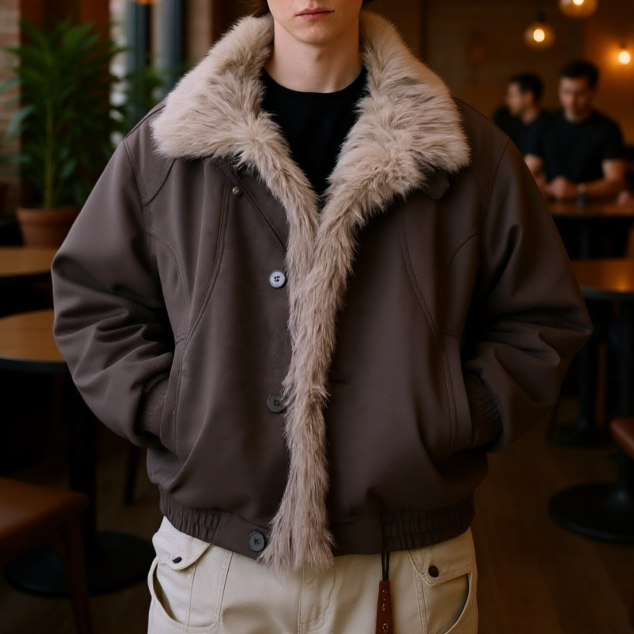 Retro hegyfaragású, vastagított pamut dzseki férfiaknak és nőknek, laza fazon