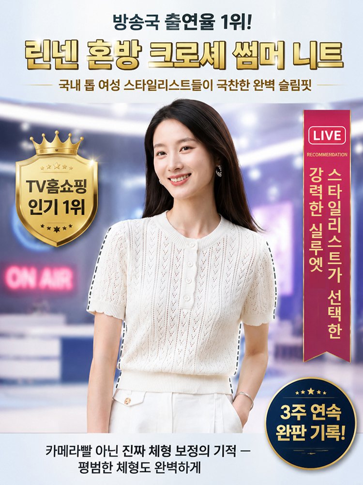 슬림핏 펀칭 니트 블라우스