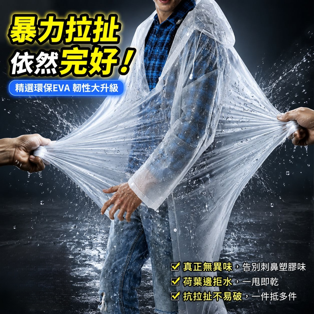 擴容設計輕量透氣雨衣 可收納通勤通學環保雨披
