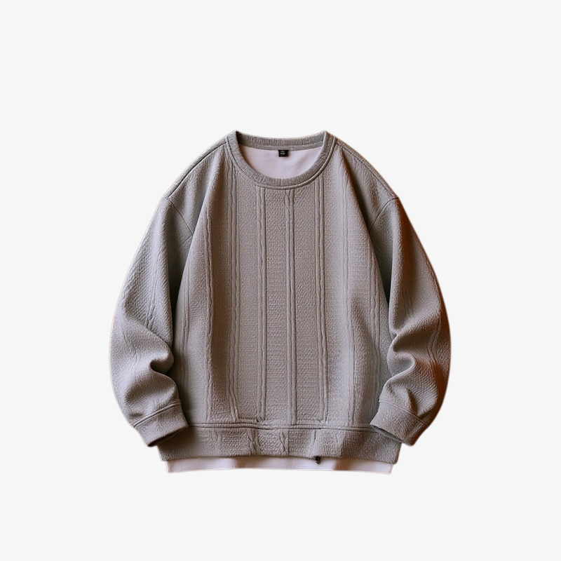 Bequemer Rundhalspullover mit verdrehten Streifen für Jugendliche