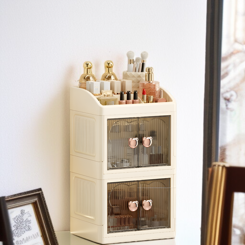 家庭用軽量高級デスクトップ化粧台スキンケアマスク防塵引き出し収納キャビネット化粧品収納ボックスラック
