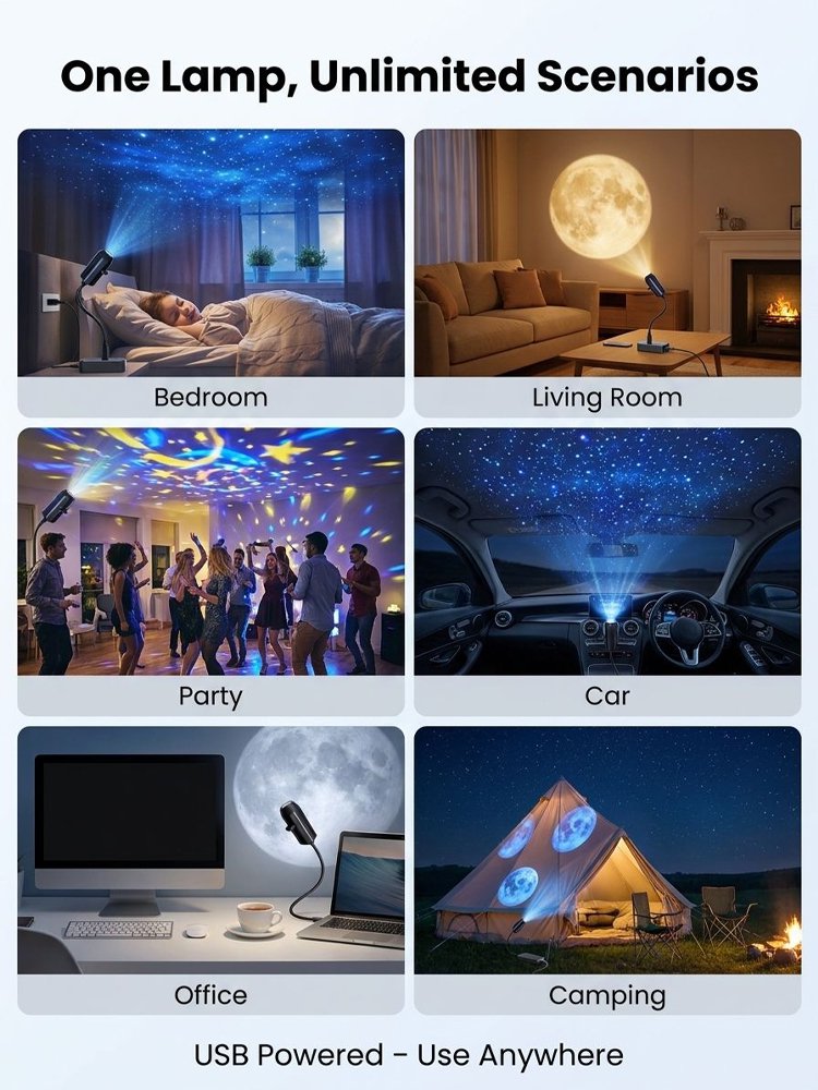 Ocean and Starry Sky Projection Lamp