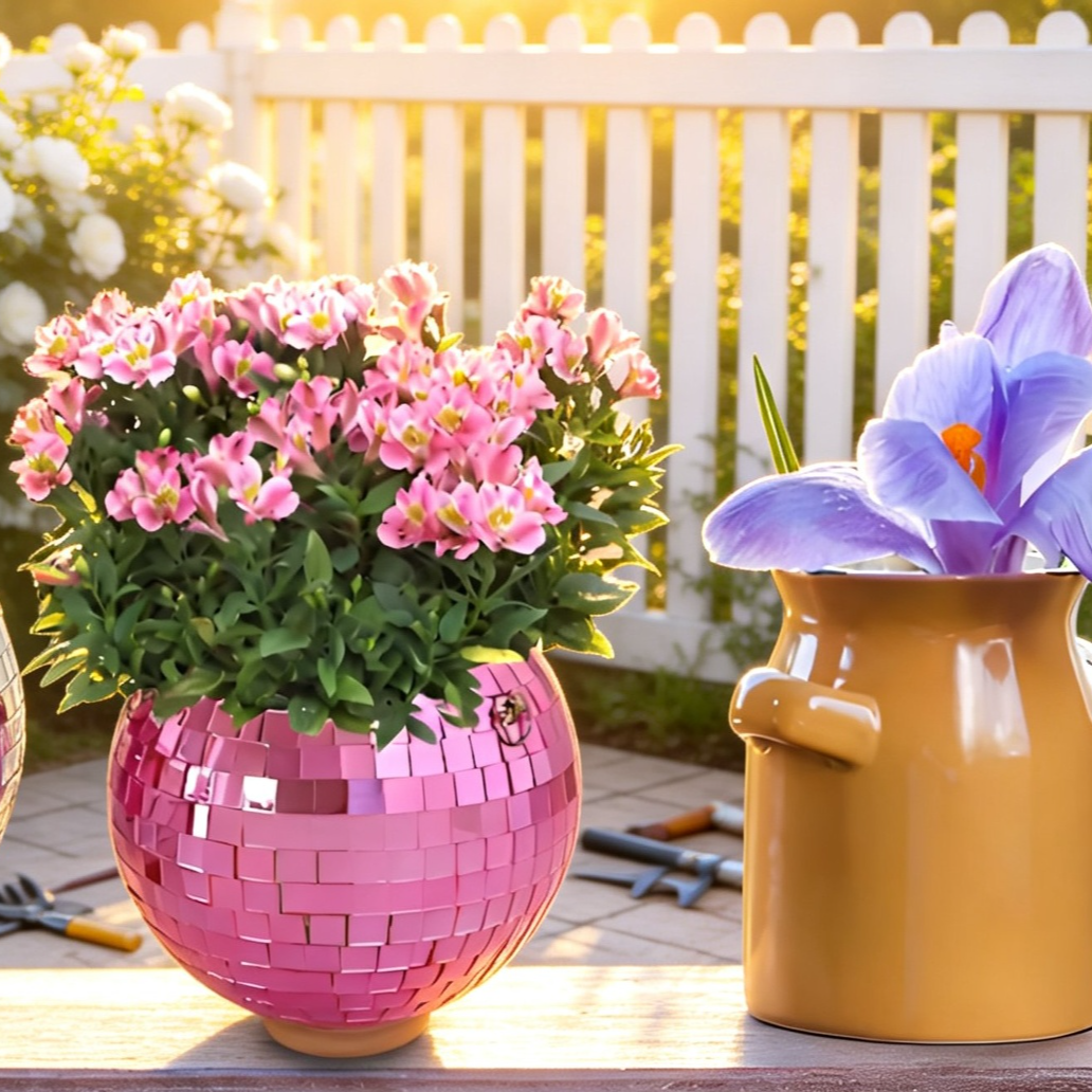 Kreativer Diskokugel-Pflanzer Hängender Blumenampel Pflanzengefäß
