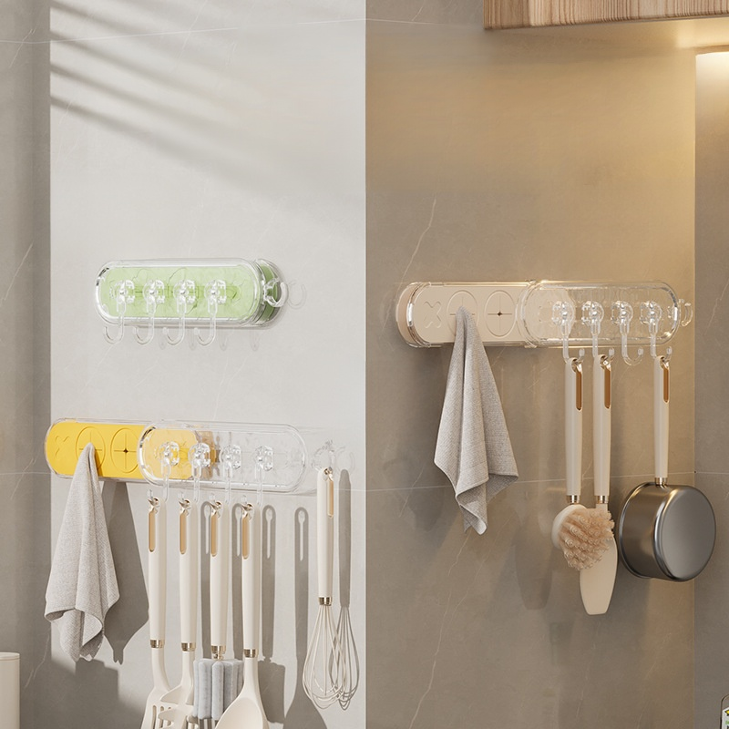 Wall-mounted Telescopic Bathroom Storage Rack with Suction Cups and Multifunctional Hooks