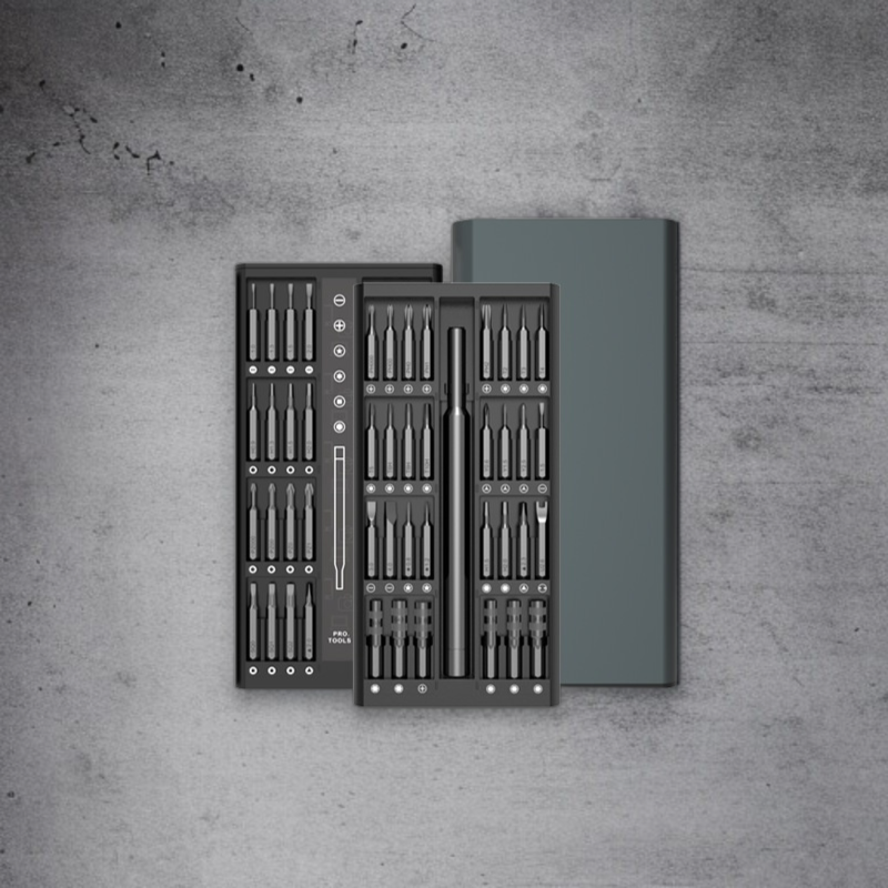 Kompaktes Multifunktions-Schraubendreher-Set mit magnetischem Edelstahl-Organizer