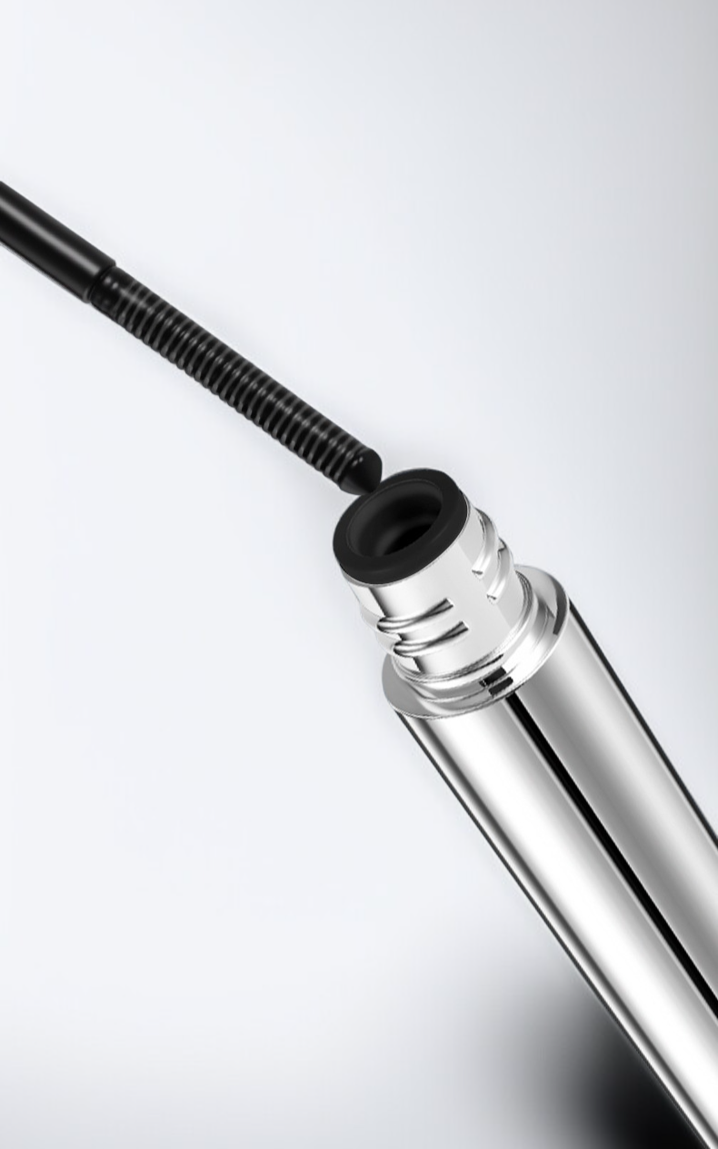 세련된 실버 컬러 마스카라 패키지