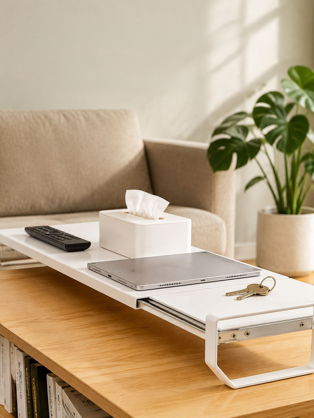 Wall-mounted shelf that makes use of unused wall space