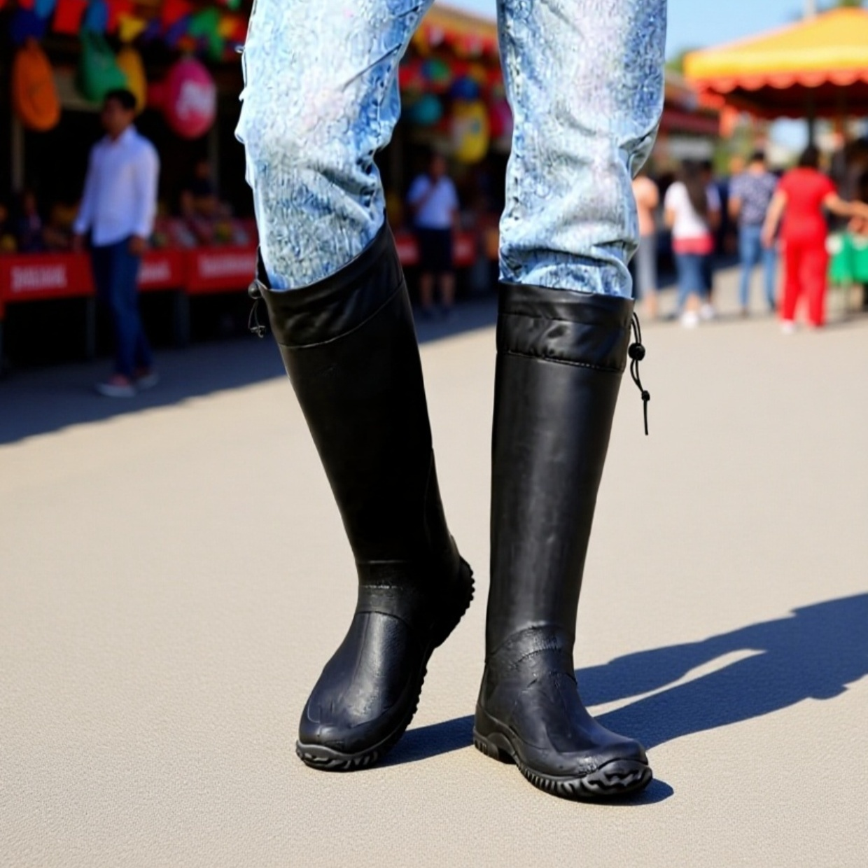 Lightweight foldable rain boots for trekking