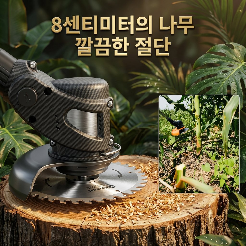 【1분 만에 100제곱미터를 손질합니다.】⭐분당 18,000회 회전의 전동 무브러시 모터, 20cm 나무도 쉽게 절단 가능합니다.