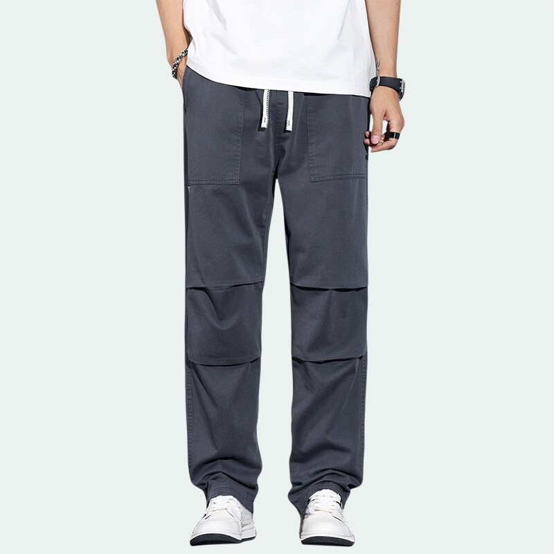 男士春夏季2025新款美式直筒傘兵褲子寬腿工裝休閒長褲子