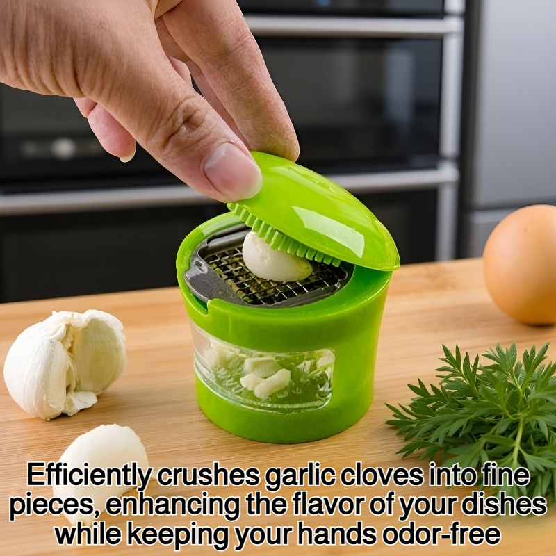 Mini garlic press for kitchen use on countertop