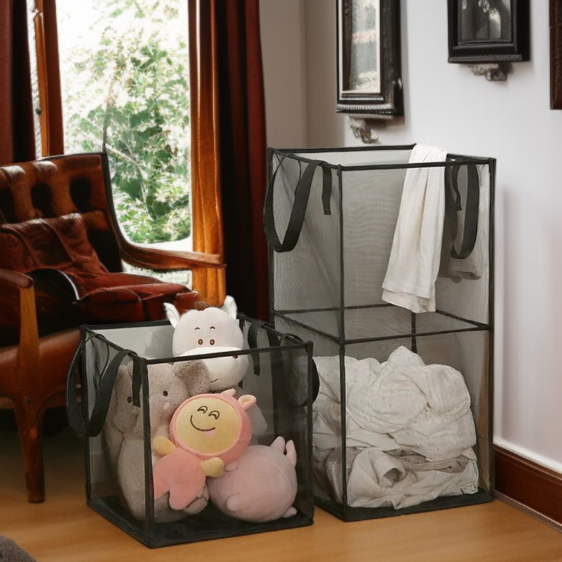 Tragbarer faltbarer quadratischer Wäschekorb