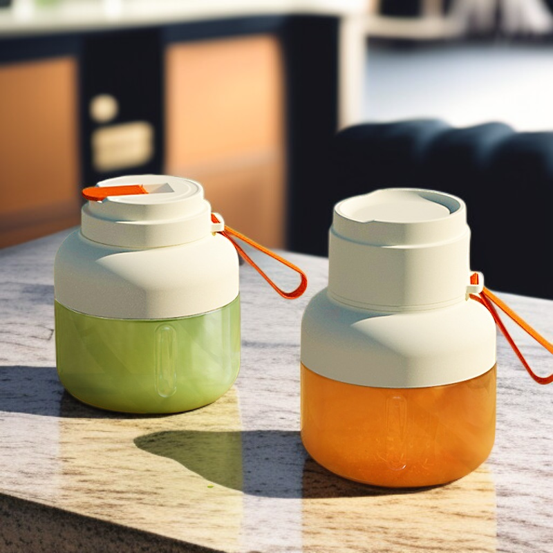 [Ton-Ton Cup] Cubo para jugo, taza para jugo portátil de gran capacidad de 12 hojas, exprimidor de f