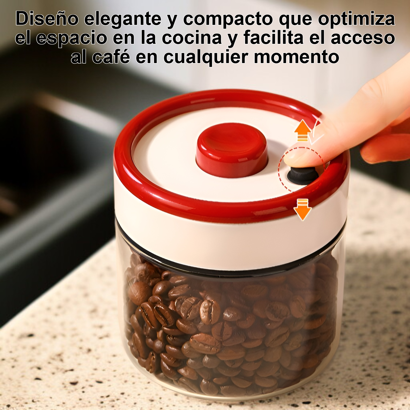 Recipiente hermético para granos de café