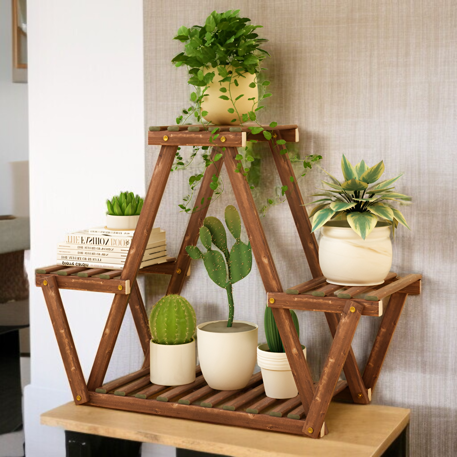 Mehrschichtiges bodenstehendes Blumenregal für den Innenbereich, Balkon, Wohnzimmer