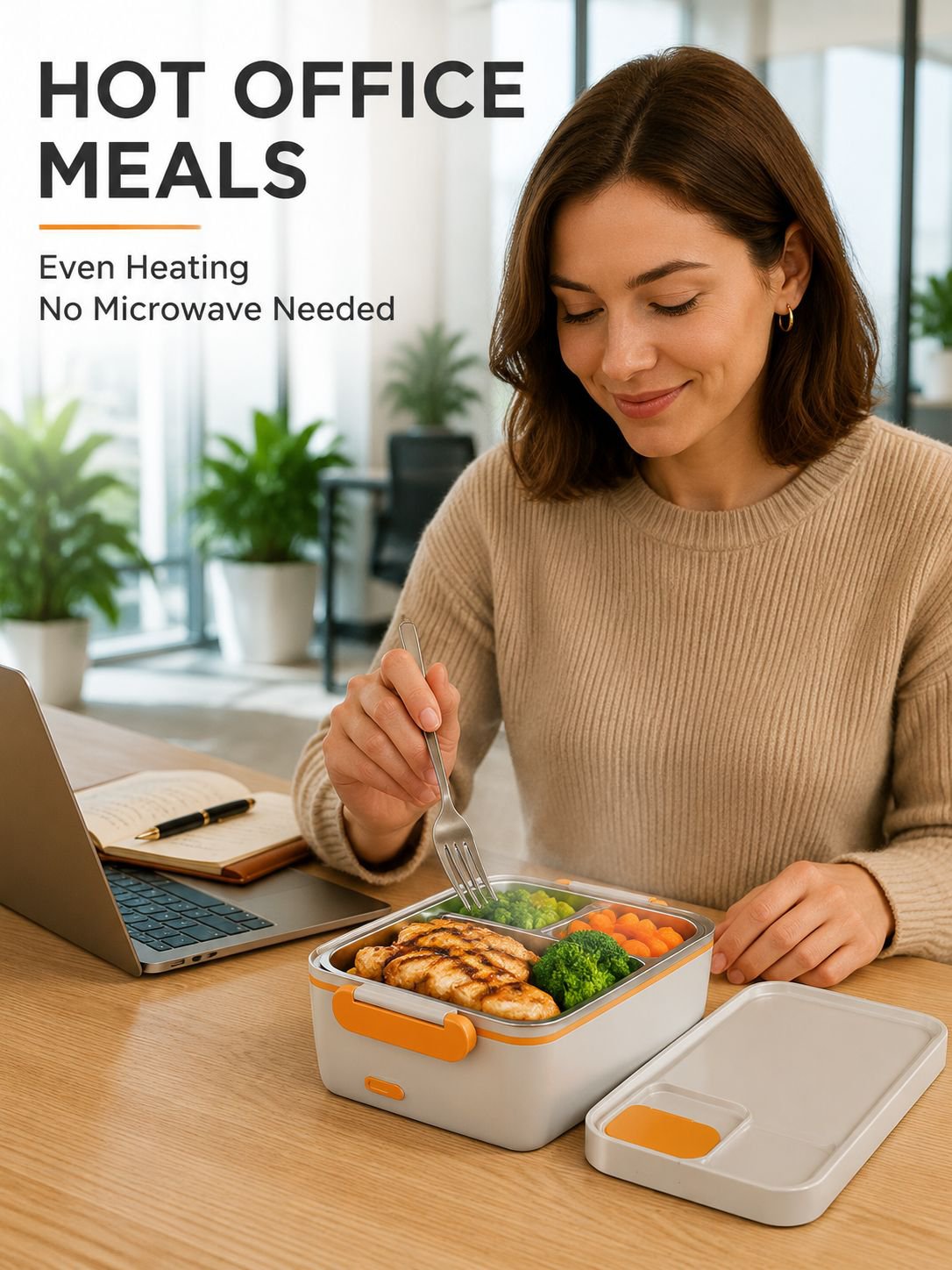 Rechargeable Large Capacity Electric Lunch Box with 304 Stainless Steel Liner