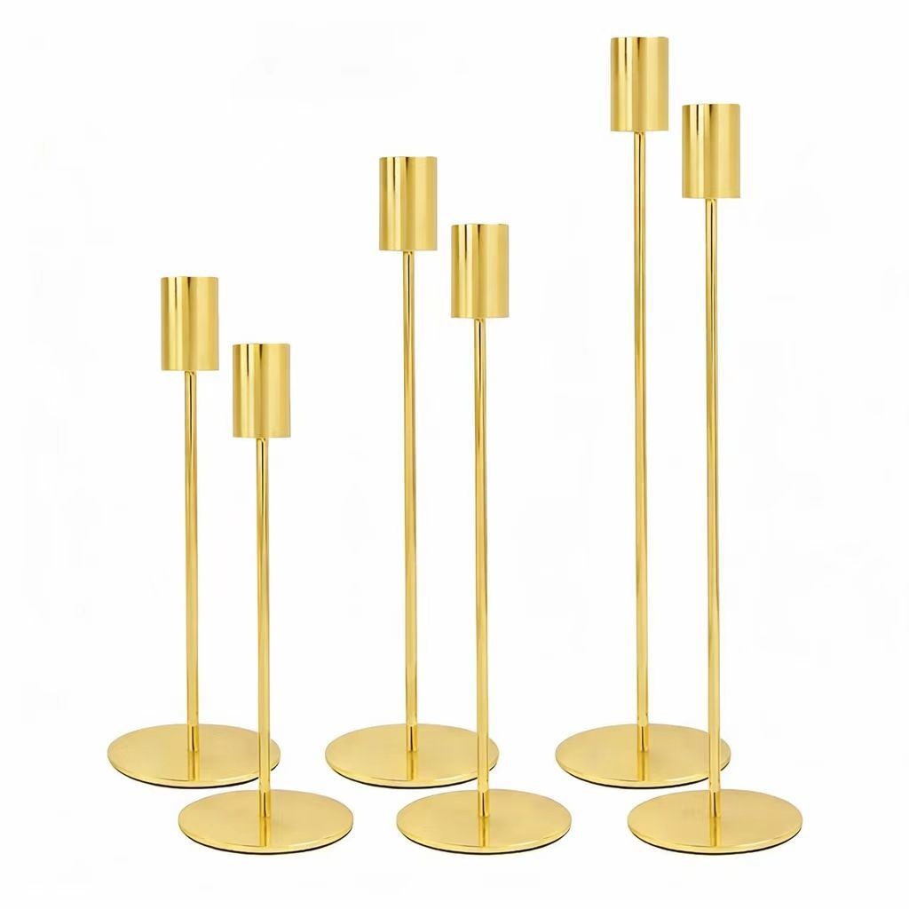 European Style Gold Metal Candle Holder