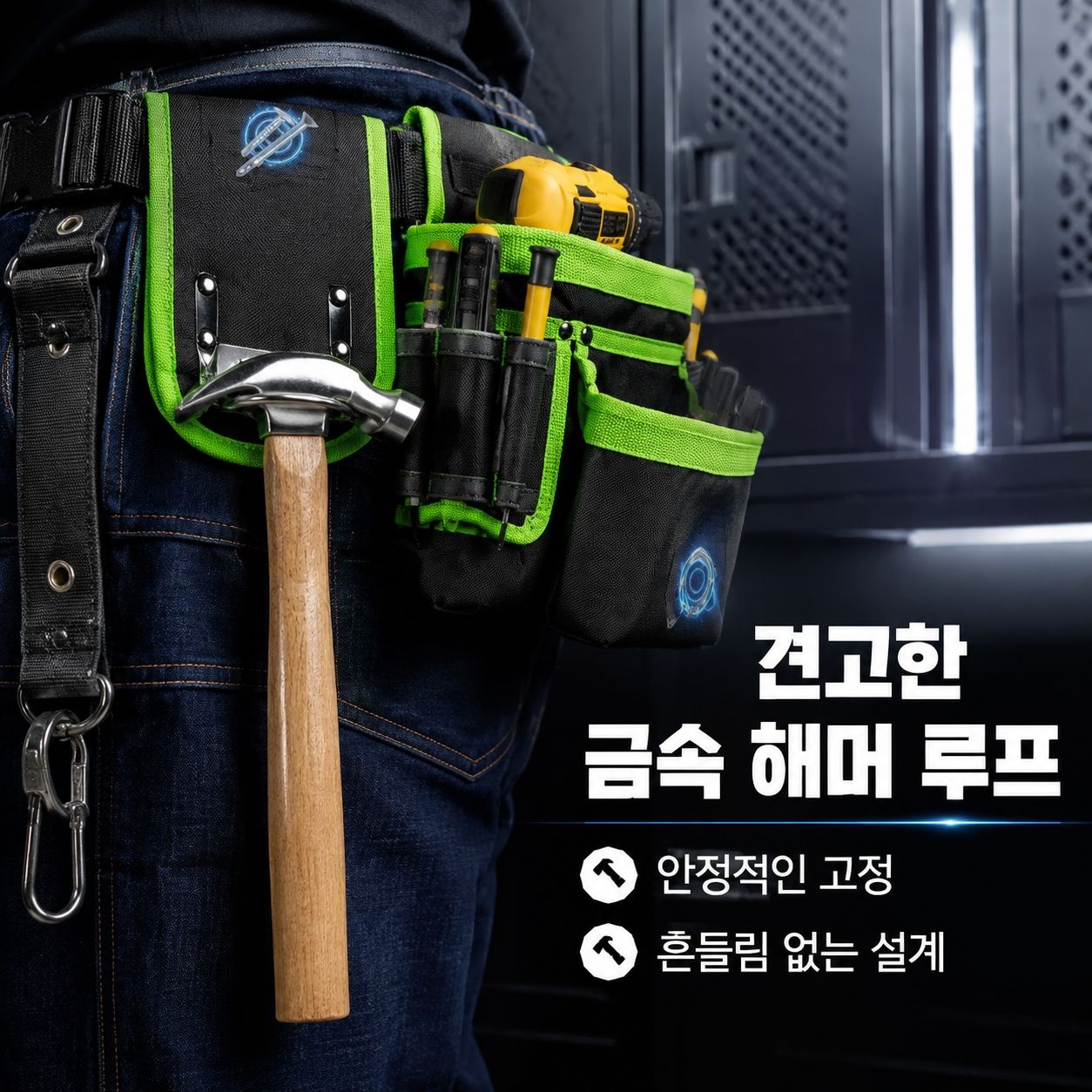 두꺼운 캔버스 다기능 공구 수납 가방, 전기공 작업 벨트 가방