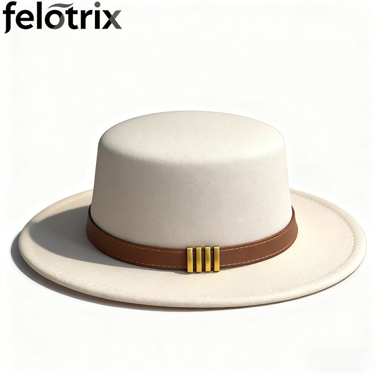 หมวกทรงแบนสไตล์ฝรั่งเศสทำจากขนสัตว์พร้อมขอบเข็มขัดสำหรับผู้หญิง ฤดูใบไม้ร่วงและฤดูหนาว