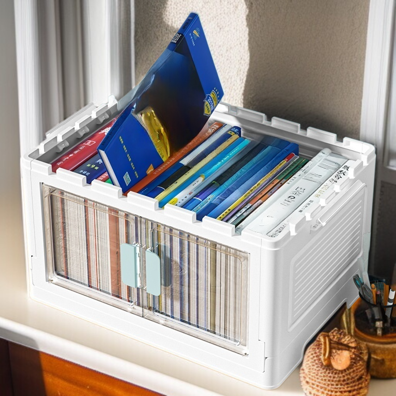 가정용 접이식 수납함 투명 도르래 정리함 차량용 사물함 북 수납장
