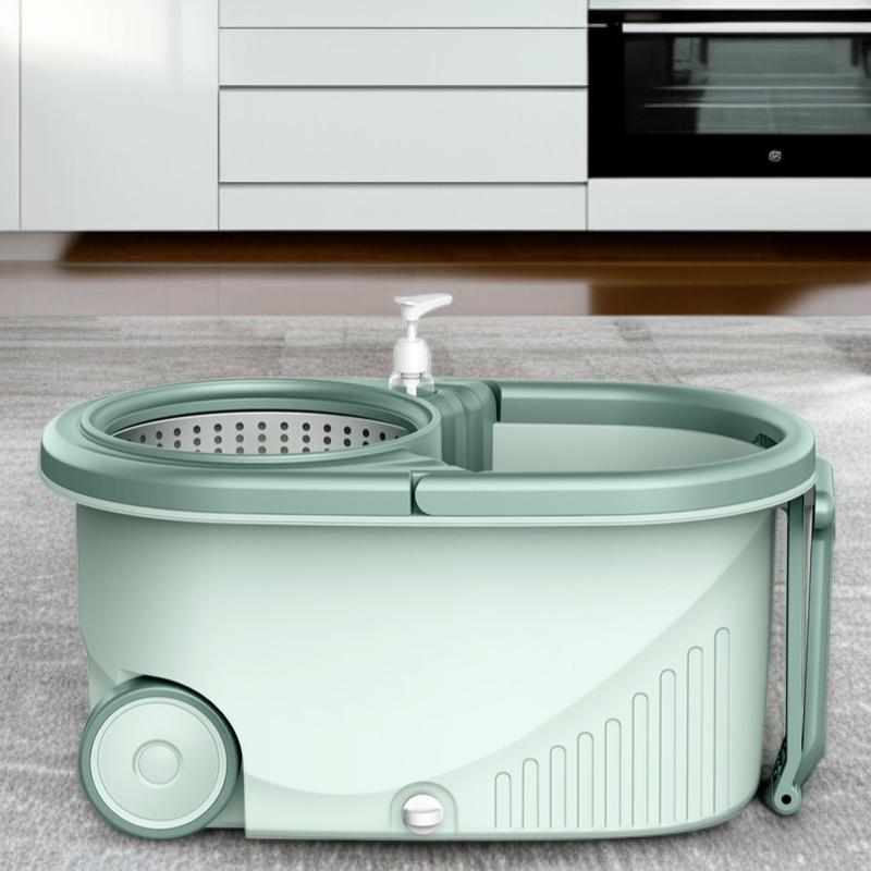 大型モップバケツモップ耐食トロリーアーム長さ調節可能細繊維綿ヘッド家庭用