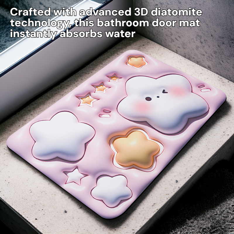 3D Diatomite Absorbent Non-slip Bathroom Door 