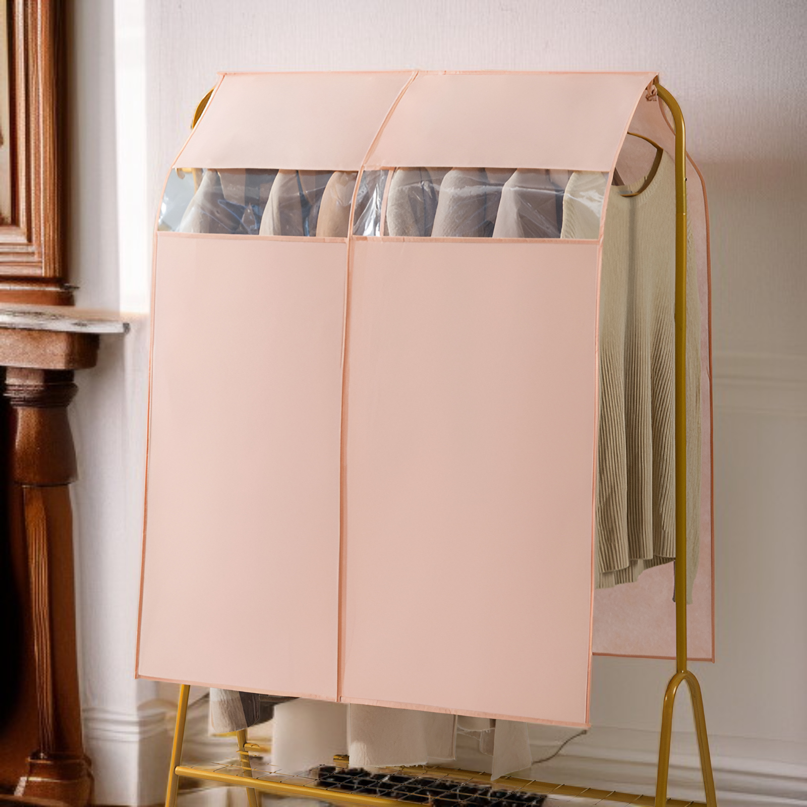 Durable dustproof cover for hanging clothes storage