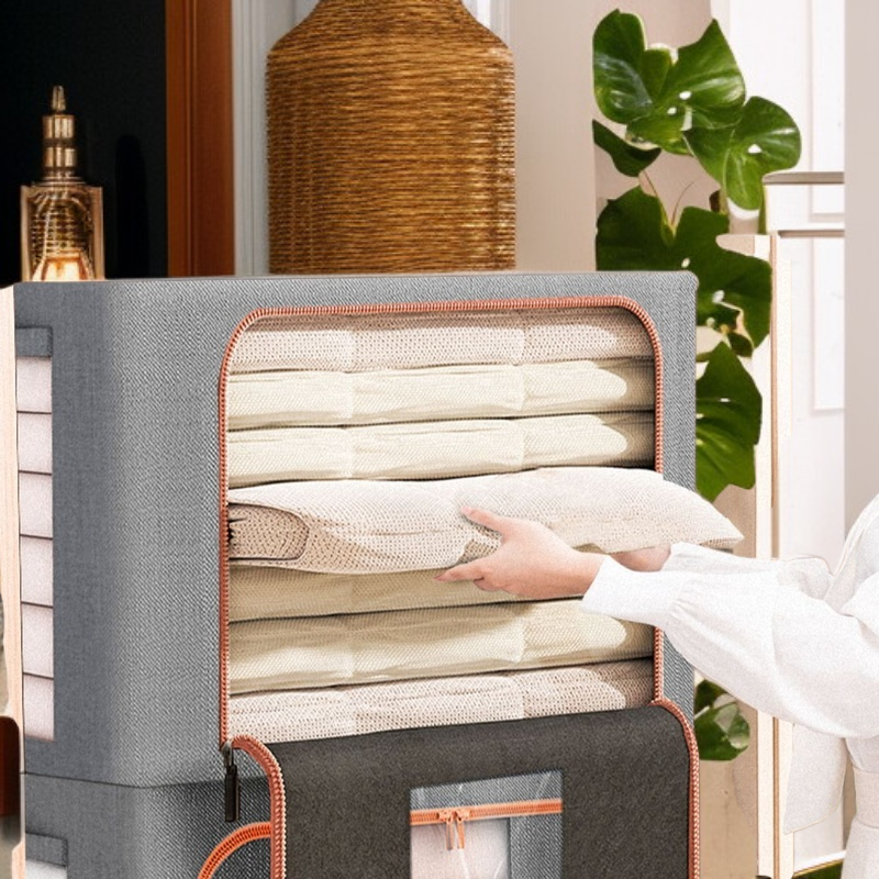 철골 대용량 두꺼운 수납함 가시 의류 수납함 단일창 수납함 투명 수납함