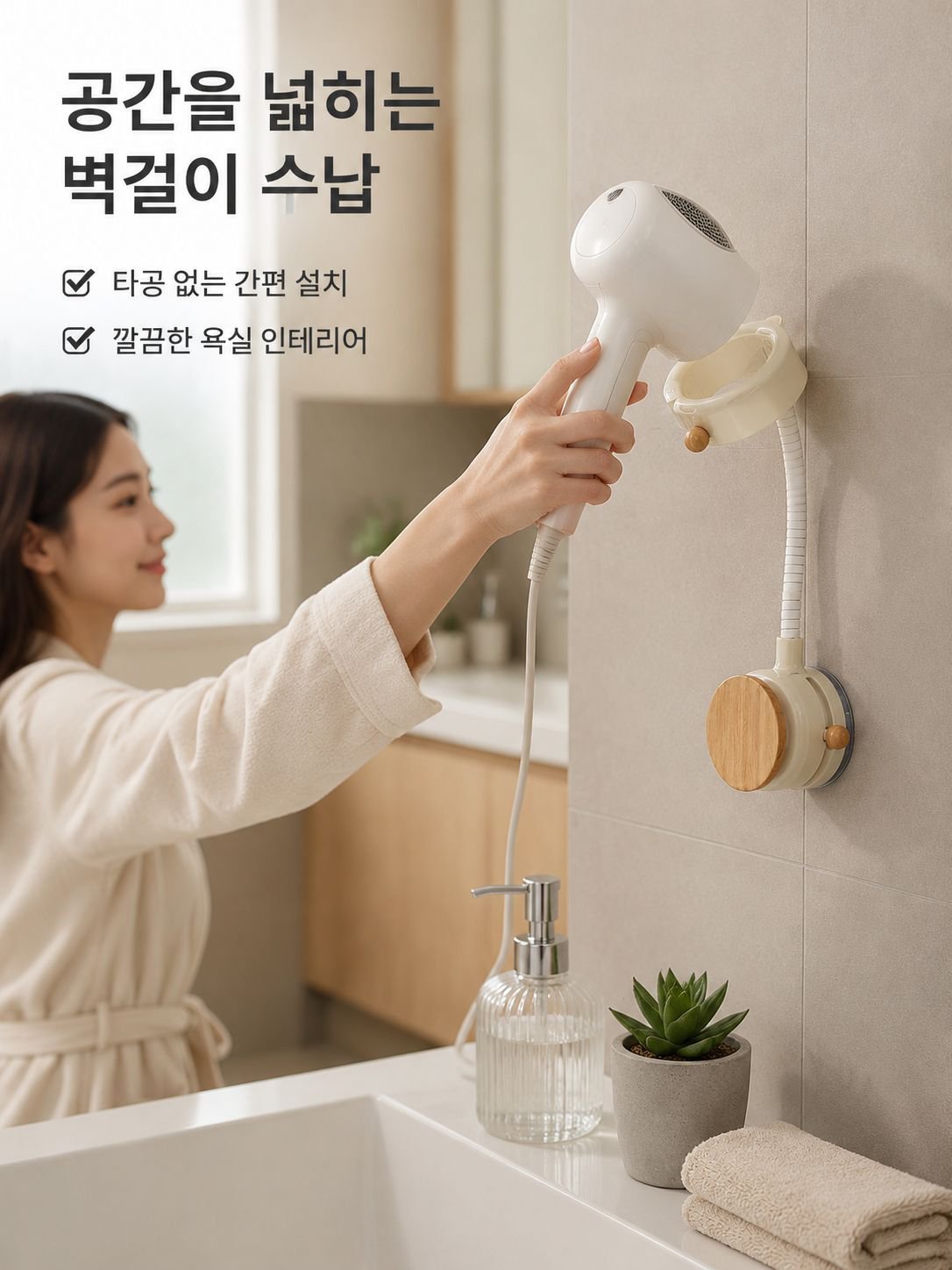 펀칭리스 벽걸이 회전식 송풍기 수납 선반
