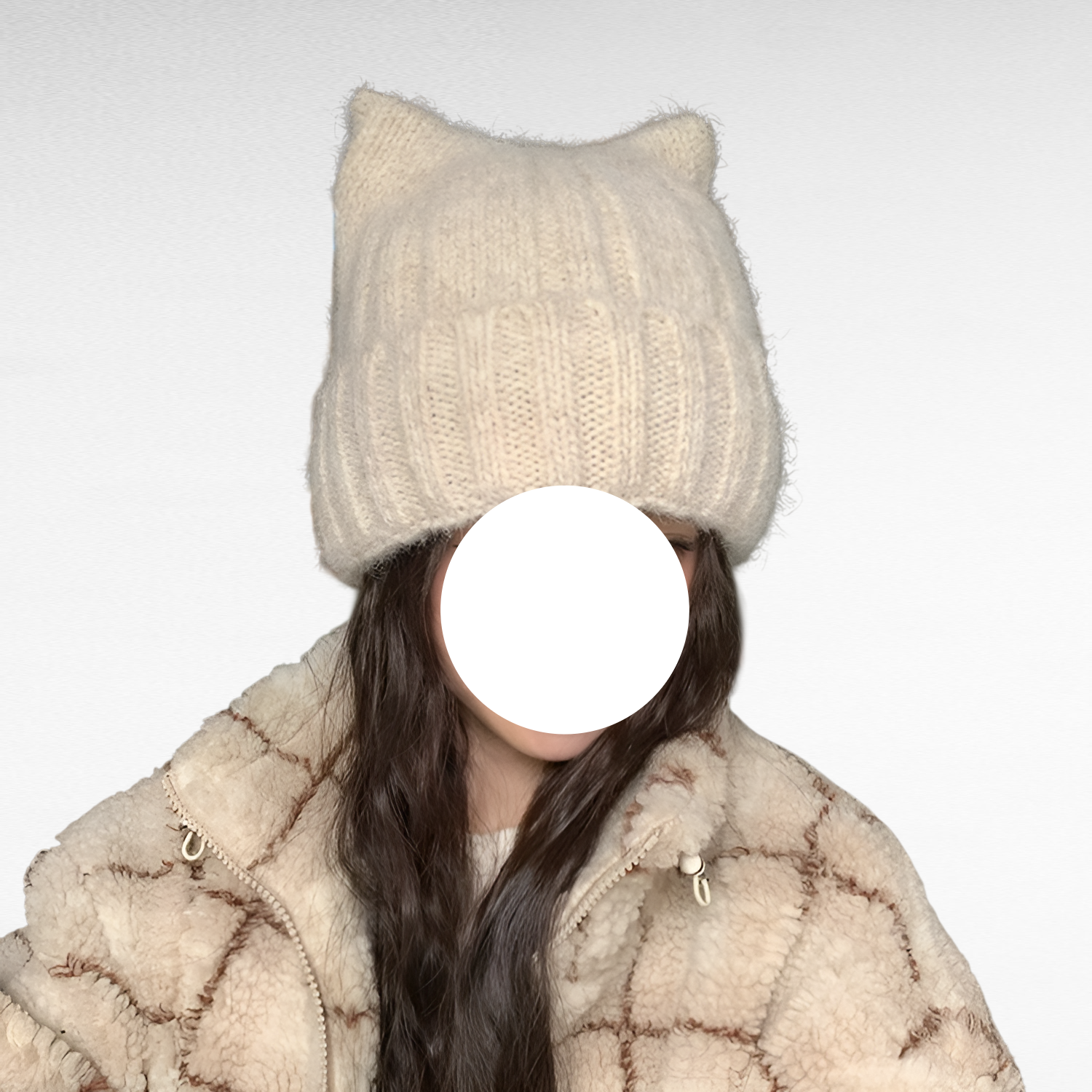 여성용 고양이 귀 니트 모자 4가지 색상 겨울 방한 귀여운 울모자 얼굴형 보정