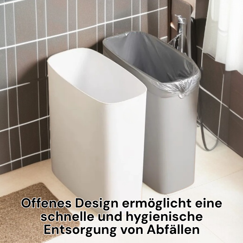 Schmaler, rechteckiger Abfalleimer ohne Deckel für Badezimmer und Küche