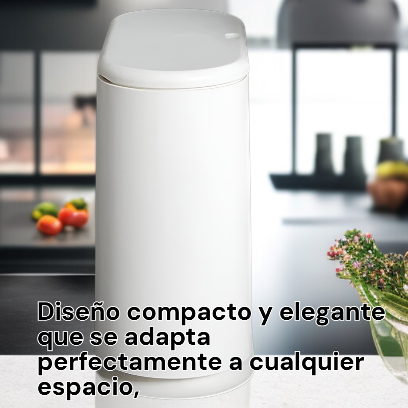 Papelera Slim de 10L con Tapa de un Toque, sin Necesidad de Perforar