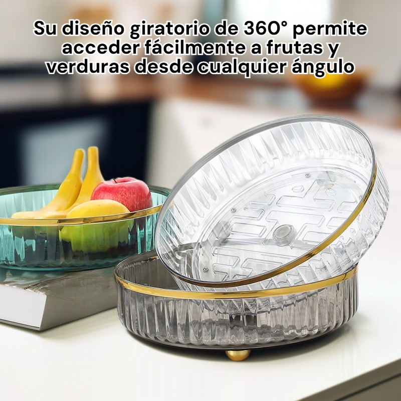 Plato giratorio de PET para frutas y organización de alimentos