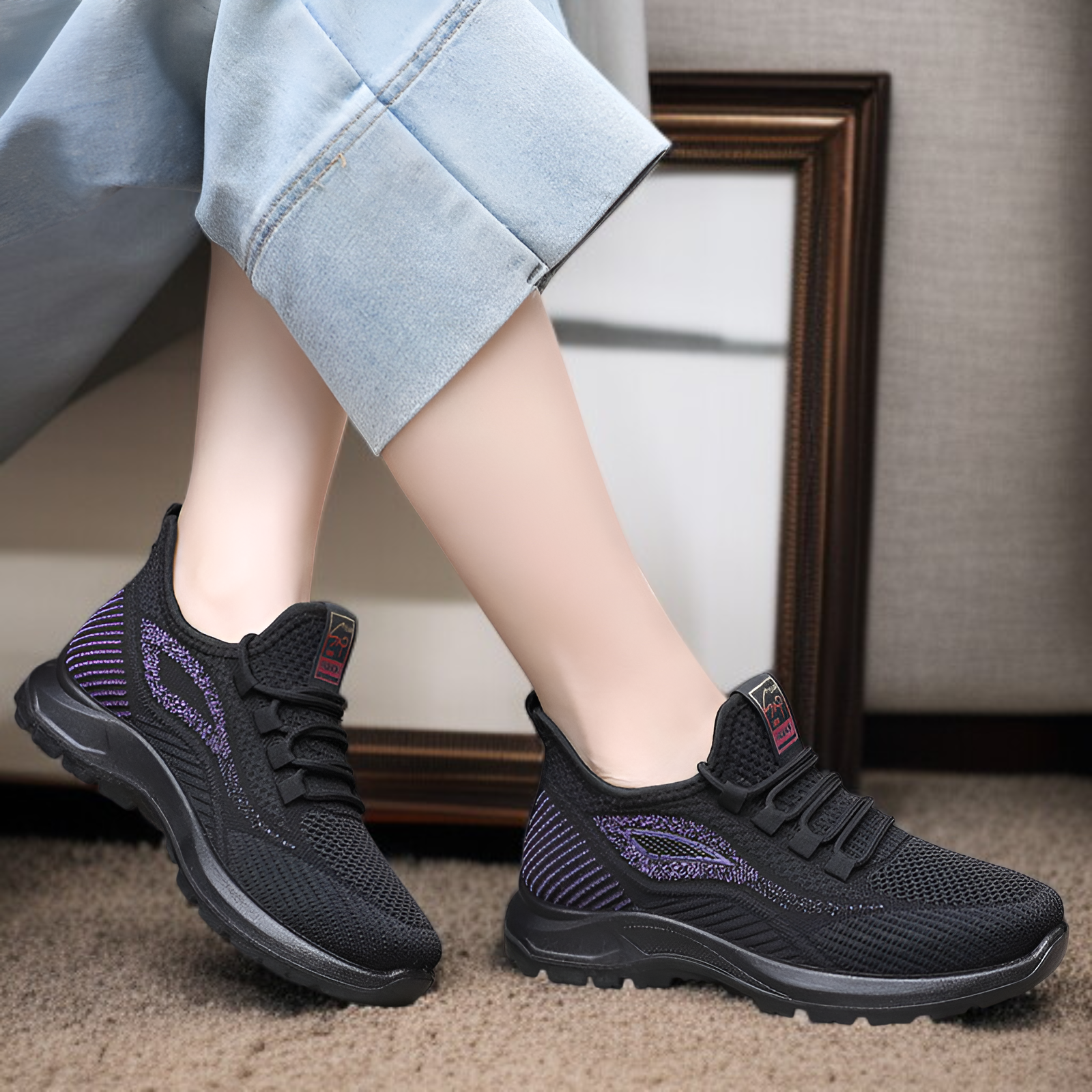 春の新作レディースシューズ通気性カジュアルシューズ軽くて快適なウォーキングシューズ中高年ママシューズスポーツカジュアルシューズ