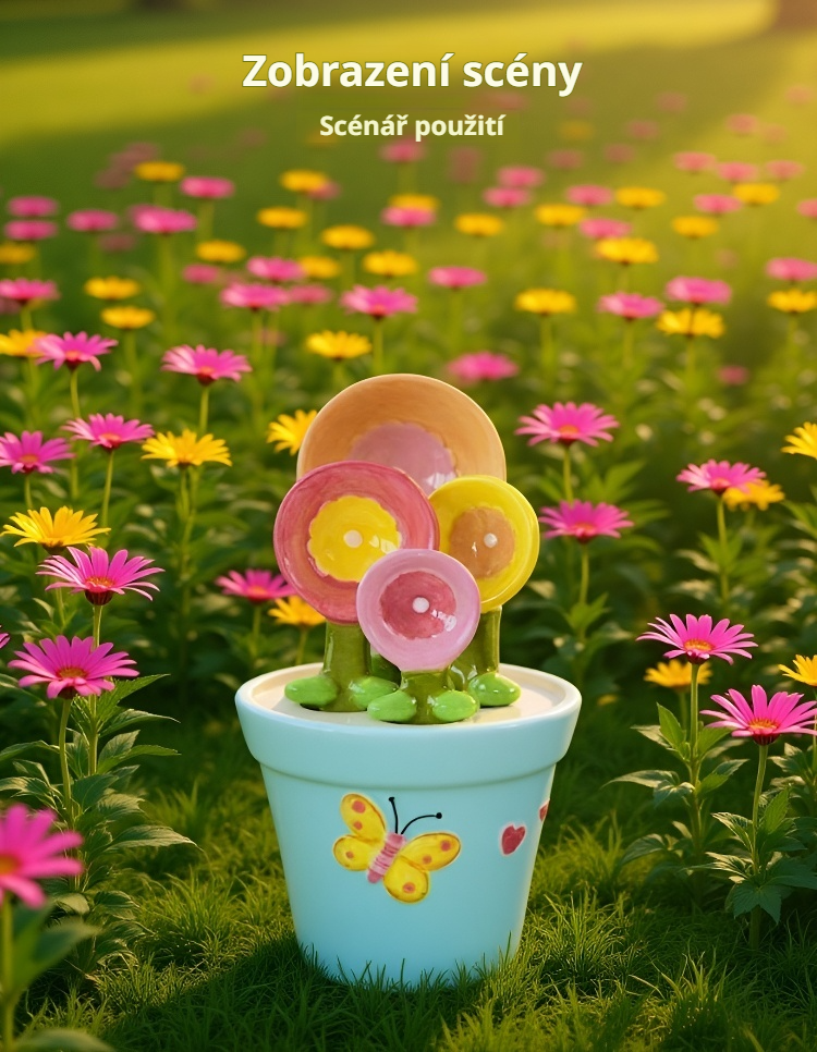 Detail keramické lžičky s motivem motýla