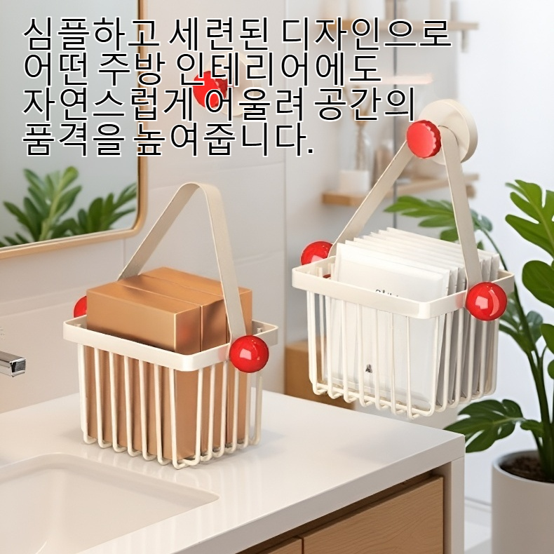 다용도 벽걸이 수납 바구니로 주방 정리