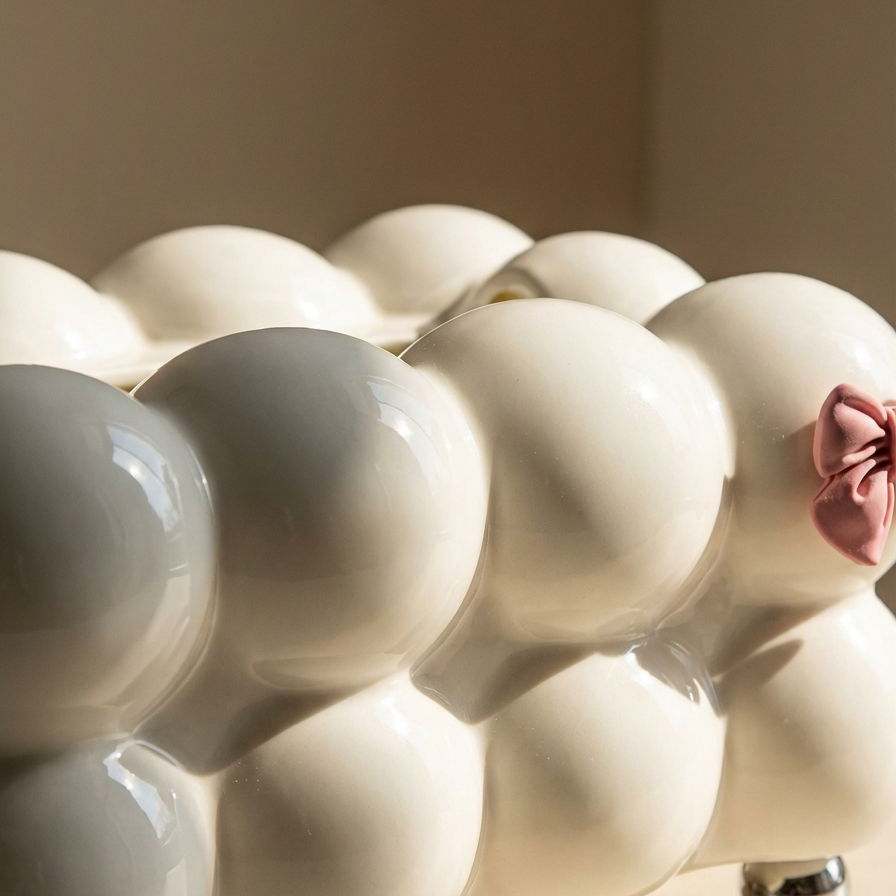 Home accessory tissue box in cream color