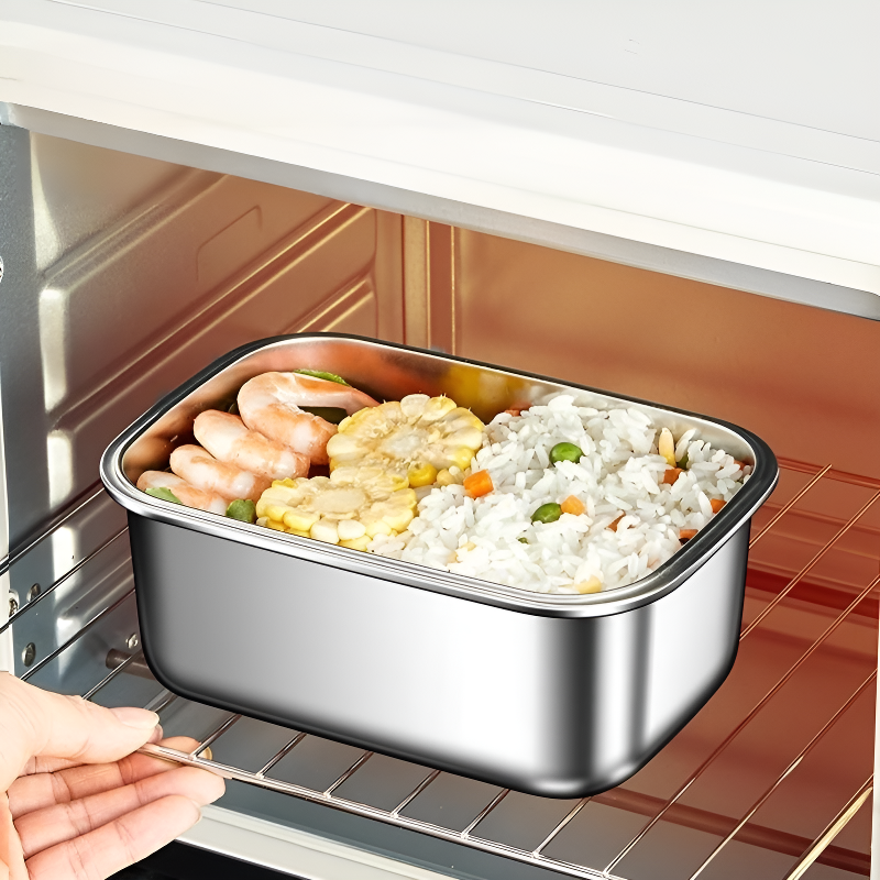กล่องอาหารกลางวันแบบพกพา ทำจากสแตนเลสเกรดอาหาร ปิดผนึกสุญญากาศ