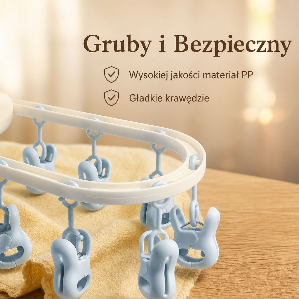 Domowa suszarka na bieliznę i skarpetki bez śladów, z klipsami, do ubrań dziecięcych